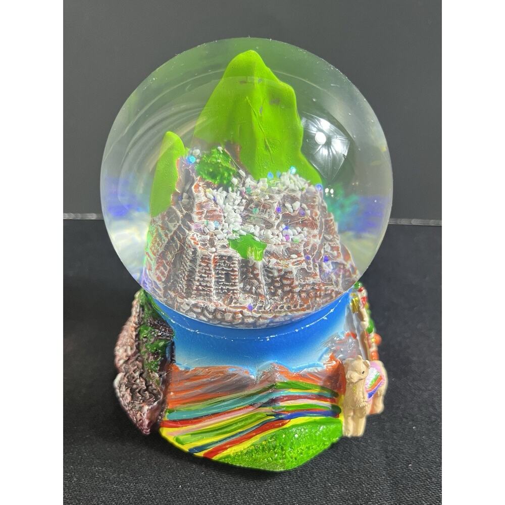 Machu Picchu Musical Snow Globe 3" Peru Cuzco Souvenir Plays El Condor Pasa NEW